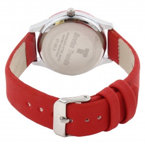 Swiss Trend womens watch with pink dial and red Strap. Artshai1624